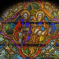 Buy canvas prints of Saint Ambrose Stained Glass St Augustine Cathedral Tucson Arizona by William Perry