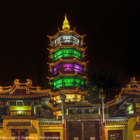 Buy canvas prints of Buddhist Nanchang Nanchan Temple Wuxi Jiangsu China Night by William Perry