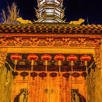 Buy canvas prints of Buddhist Nanchang Temple Night Pagoda Wuxi Jiangsu China N by William Perry