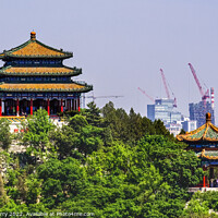Buy canvas prints of Jingshan Park Pavilions Modern Buildings Beijing China by William Perry