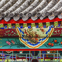 Buy canvas prints of Red Pavilion Decorations Temple of Sun Beijing China by William Perry