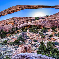 Buy canvas prints of Landscape Arch Sunset Devils Garden Arches National Park Moab Ut by William Perry