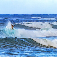 Buy canvas prints of Colorful Surfer Pipeline Waves North Shore Oahu Hawaii by William Perry