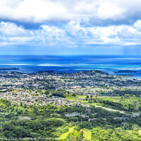 Buy canvas prints of Colorful Kaneohe City Nuuanu Pali Outlook Oahu Hawaii by William Perry