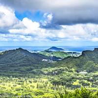 Buy canvas prints of Colorful Kailua City Nuuanu Pali Outlook Oahu Hawaii by William Perry