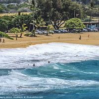 Buy canvas prints of Colorful Sandy Beach Honolulu Oahu Hawaii by William Perry