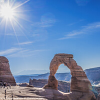 Buy canvas prints of Delicate Arch Sun Rock Canyon Arches National Park Moab Utah  by William Perry