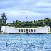 Buy canvas prints of USS Arizona Memorial Pearl Harbor Honolulu Hawaii by William Perry