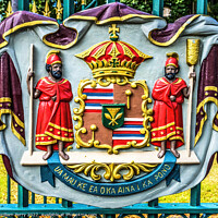 Buy canvas prints of Royal Coat of Arms Iolani Palace Honolulu Oahu Hawaii by William Perry