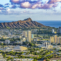 Buy canvas prints of Colorful Lookout Waikiki Beach Diamond Head Honolulu Hawaii by William Perry