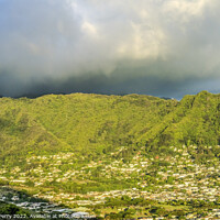 Buy canvas prints of Rain Storm Coming Manoa Valley Tantalus Lookout Honolulu Hawaii by William Perry