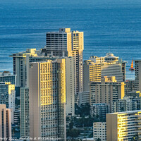 Buy canvas prints of Colorful Hotels Ocean Waikiki Beach Tantalus Lookout Honolulu Ha by William Perry