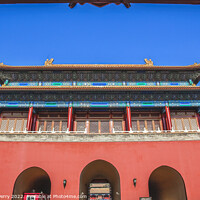 Buy canvas prints of Red Entrance Gate Doors Forbidden City Palace Beijing China by William Perry