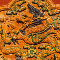 Buy canvas prints of Dragon Ceramic Decoration Forbidden City Beijing China by William Perry