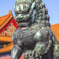Buy canvas prints of Dragon Bronze Statue Gugong Forbidden City Palace Beijing China by William Perry