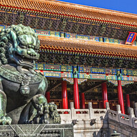 Buy canvas prints of Dragon Statue Tai He Gate Forbidden City Palace Beijing China by William Perry
