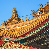 Buy canvas prints of Roofs Figurines Gugong Forbidden City Palace Beijing China by William Perry