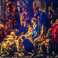 Buy canvas prints of Adoration Magi Nativity Virgin Mary Painting Seville Cathedral S by William Perry
