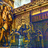 Buy canvas prints of Statues Christopher Columbus Tomb Seville Cathedral Spain by William Perry