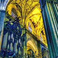 Buy canvas prints of Columns Organ Basilica Seville Cathedral Spain by William Perry