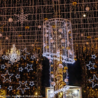 Buy canvas prints of Christmas Star Lights Decorations Nice France by William Perry