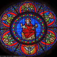 Buy canvas prints of God Angels Stained Glass Notre Dame Church Nice France by William Perry