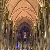 Buy canvas prints of Basilica Stained Glass Altar Notre Dame Church Nice France by William Perry