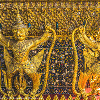 Buy canvas prints of Guardians Entrance Emerald Buddha Temple Grand Palace Bangkok Th by William Perry