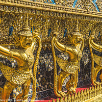 Buy canvas prints of Blue Golden Guardians Grand Palace Bangkok Thailand by William Perry