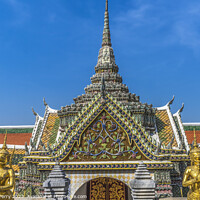 Buy canvas prints of Gold Guardians Hor Phra Naga Grand Palace Bangkok Thailand by William Perry