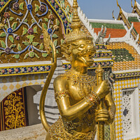 Buy canvas prints of Gold Guardian Hor Phra Naga Grand Palace Bangkok Thailand by William Perry