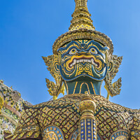 Buy canvas prints of Green Guardian Statue Grand Palace Bangkok Thailand by William Perry