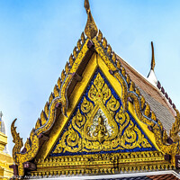 Buy canvas prints of Praying Buddha Facade Grand Palace Bangkok Thailand by William Perry