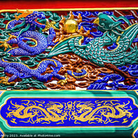 Buy canvas prints of Dragon Phoenix Details Gate Yonghegong Beijing China by William Perry