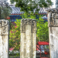 Buy canvas prints of Chinese Grave Markers Niu Jie Mosque Beijing China  by William Perry