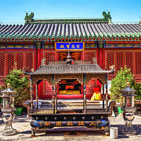 Buy canvas prints of Dianmen Shichahai Fire Temple Incense Burner Beijing China by William Perry
