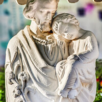 Buy canvas prints of St. Joseph Baby Jesus Statue Wangfujing Cathedral Beijing China by William Perry
