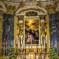 Buy canvas prints of Basilica Altar Saint Reparata Painting Cathedral Nice France by William Perry