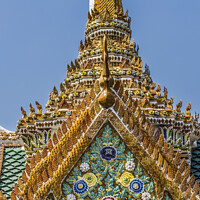 Buy canvas prints of Ceramic Flowers Stupa Pagoda Grand Palace Bangkok Thailand by William Perry