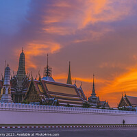 Buy canvas prints of Sunset Gate Temple Emerald Buddha Grand Palace Bangkok Thailand by William Perry