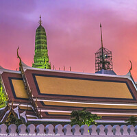 Buy canvas prints of Sunset Temple Emerald Buddha Grand Palace Bangkok Thailand by William Perry