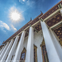 Buy canvas prints of Sun Loha Prasat Hall Wat Ratchanaddaram Bangkok Thailand by William Perry
