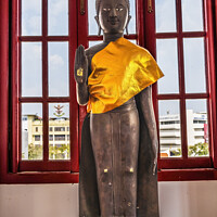 Buy canvas prints of Standing Buddha Loha Prasat Hall Wat Ratchanaddaram Worawihan Ba by William Perry