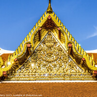 Buy canvas prints of Golden Pavilion Close Wat Ratchanaddaram Worawihan Bangkok Thail by William Perry