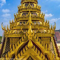 Buy canvas prints of Spire Close Loha Prasat Hall Wat Ratchanaddaram Worawihan Bangko by William Perry
