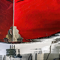 Buy canvas prints of Red Sailboat Reflection Abstract Gig Harbor Washington State by William Perry