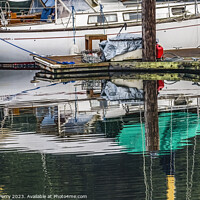 Buy canvas prints of White Sailboat Reflection Gig Harbor Washington State by William Perry