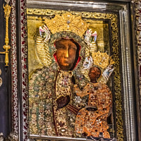 Buy canvas prints of Real Black Madonna Virgin Mary Icon Jasna Gora Poland by William Perry
