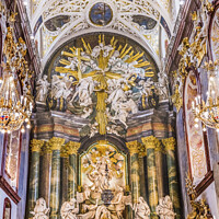 Buy canvas prints of Altar Jasna Gora New Basilica Black Madonna Home Czestochowy Pol by William Perry
