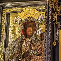 Buy canvas prints of Real Black Madonna Virgin Mary Icon Jasna Gora Poland by William Perry